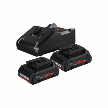 Bosch Akku ProCore 18V/4Ah Basis-Set 2 x 18V / 4 Ah Akkus + Ladegerät